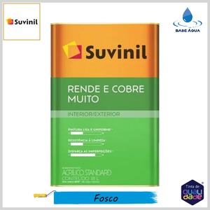 Tinta Acrílica Standard Rende/Cobre Muito Base Água Fosco, 18lt