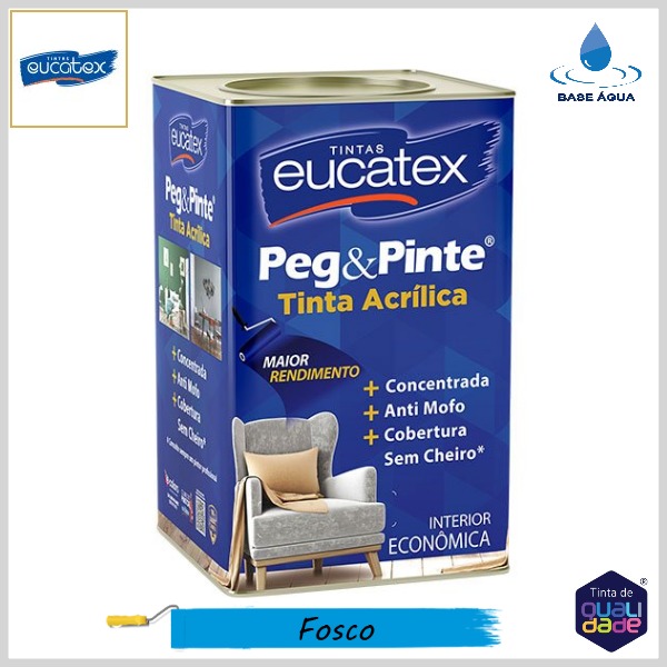 Tinta Acrílica Peg&Pinte Econômica Fosco, 18lt